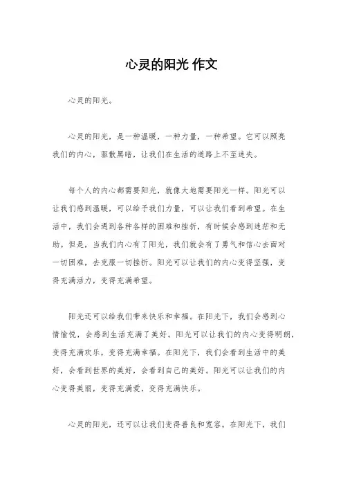 心灵的阳光 作文 4