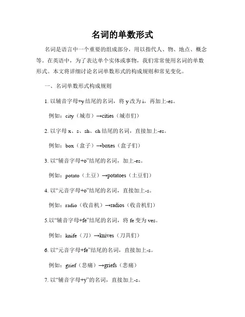 名词的单数形式