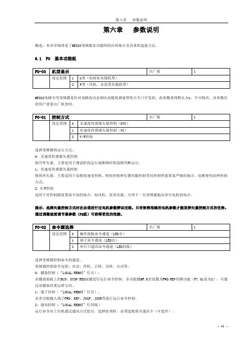 第六章参数说明