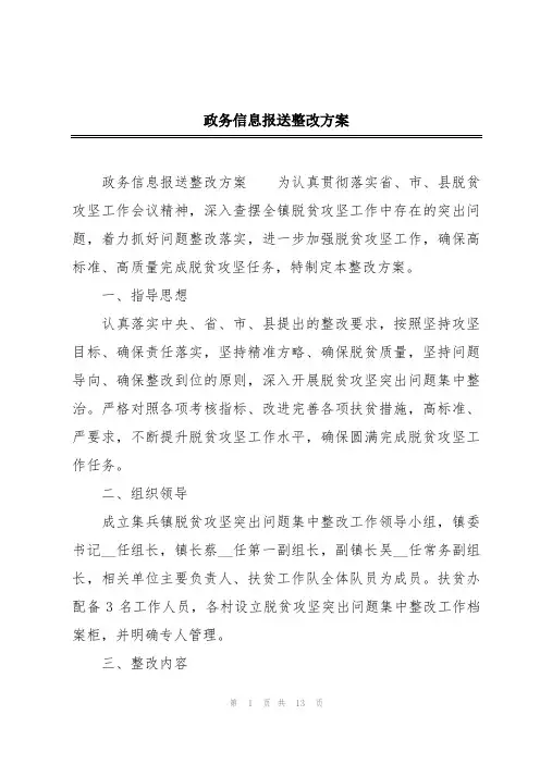 政务信息报送整改方案