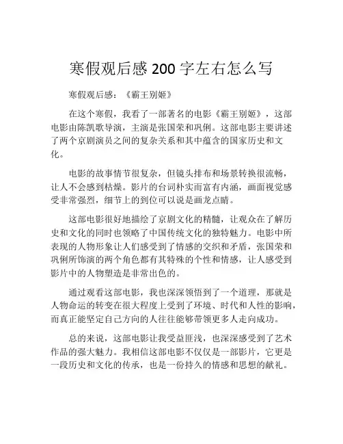 寒假观后感200字左右怎么写