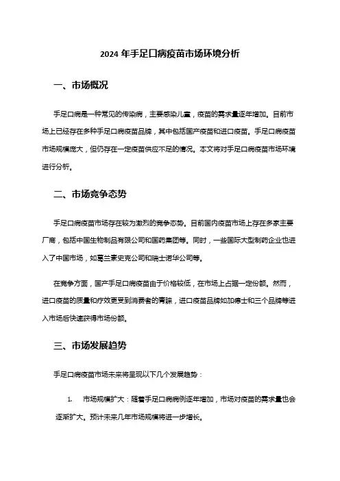 2024年手足口病疫苗市场环境分析