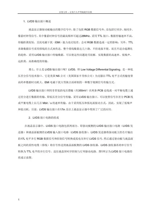 lvds液晶屏幕接口详解