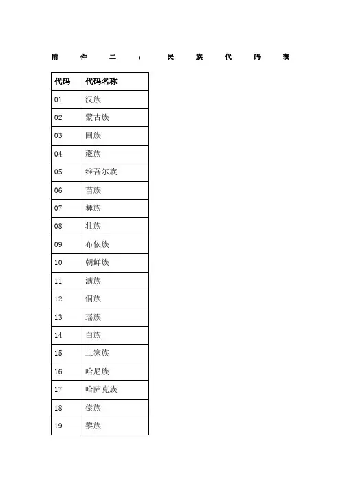 民族与政治面貌代码表