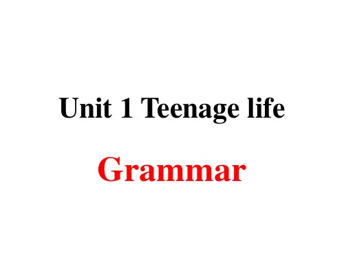 人教版高中英语必修第一册Unit 1 Teenage life grammar课件(39张)