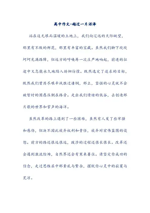 高中作文-越过一片沼泽