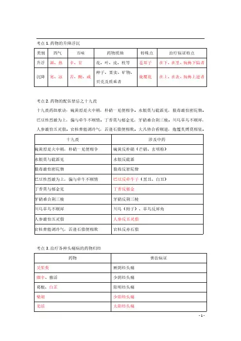 初级中药师 100核心考点  80高频考点 各科目考试重点