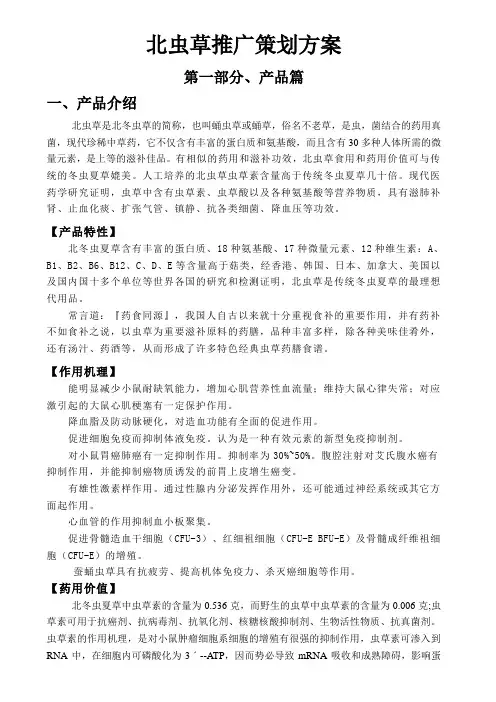 北虫草推广策划方案
