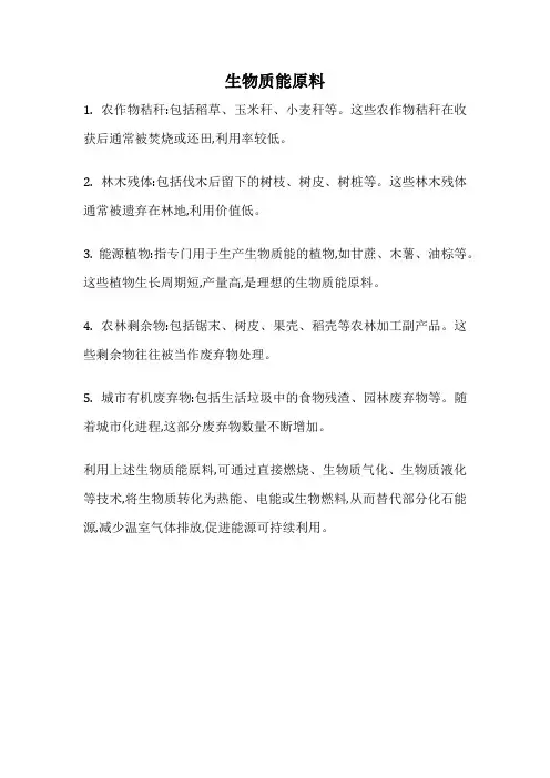 生物质能原料