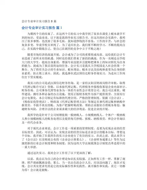 会计专业审计实习报告