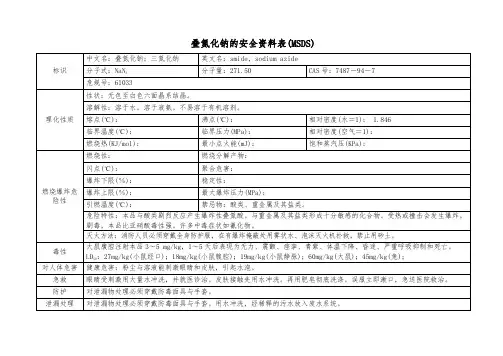 叠氮化钠的安全资料表(MSDS)