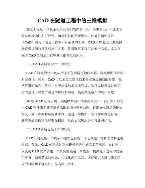 CAD在隧道工程中的三维模拟