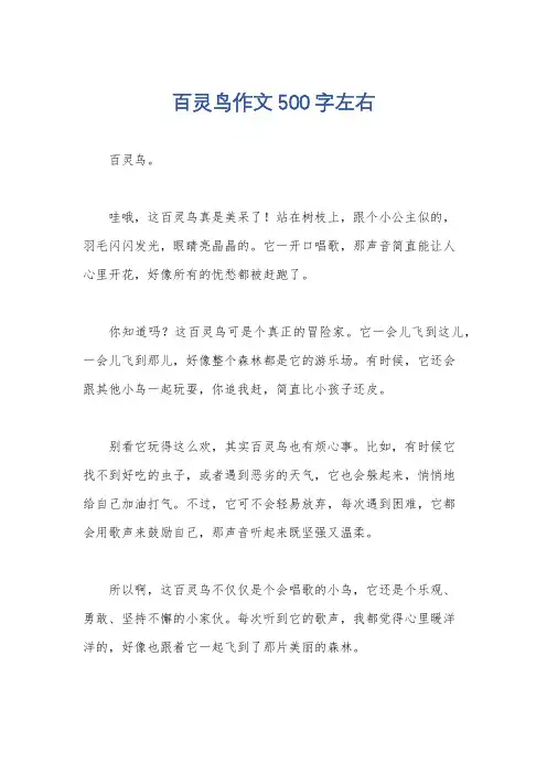 百灵鸟作文500字左右