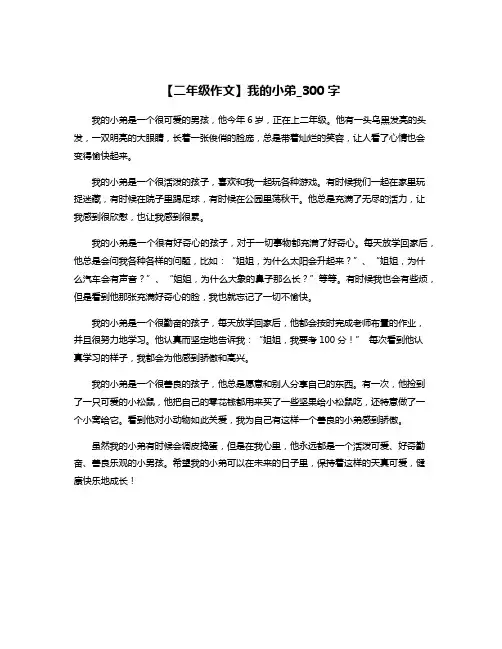 【二年级作文】我的小弟_300字