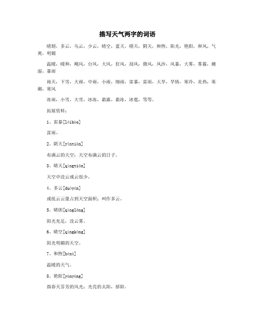 描写天气两字的词语