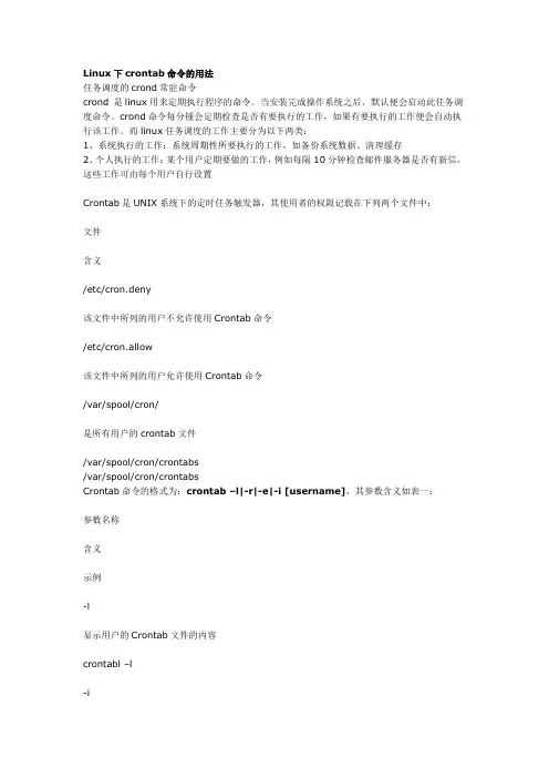 Linux下crontab命令的用法