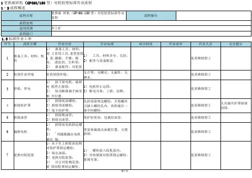 更换破碎机对轮胶垫标准作业流程
