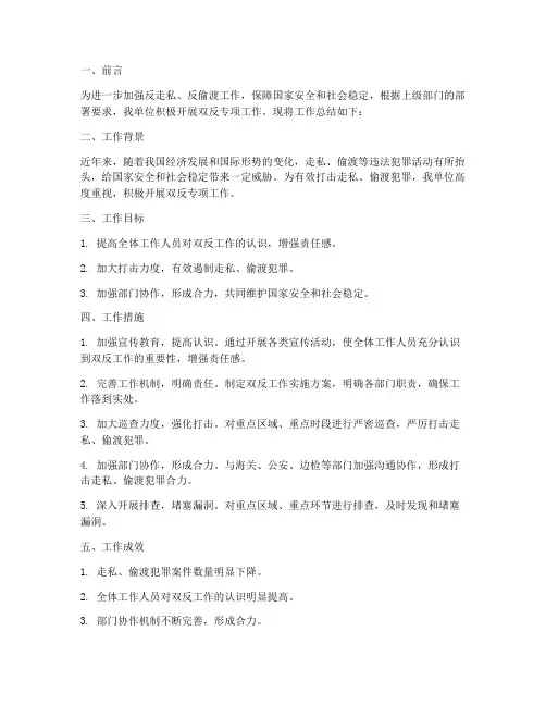双反专项工作总结报告