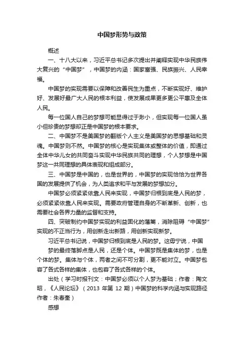 中国梦形势与政策