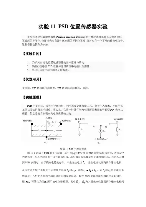 实验11 PSD位置传感器实验