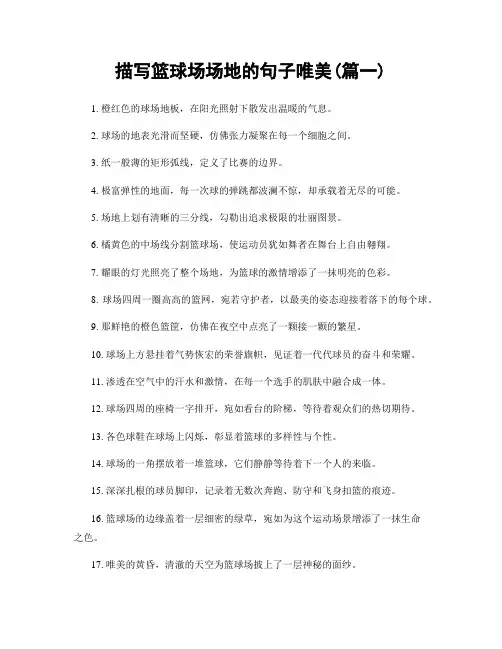 描写篮球场场地的句子唯美(精选2篇)