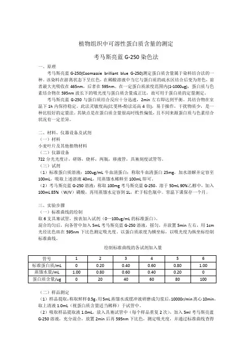 可溶性蛋白的测定——李合生