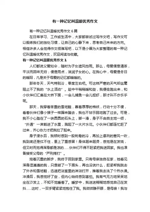 有一种记忆叫温暖优秀作文6篇