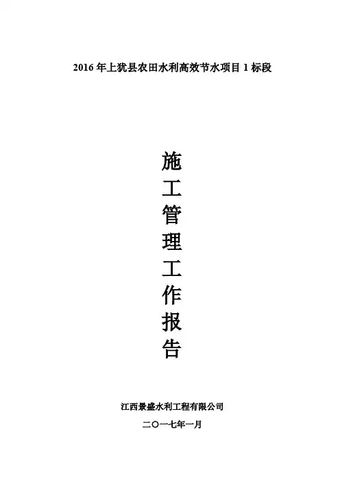 高效节水工程施工管理工作报告