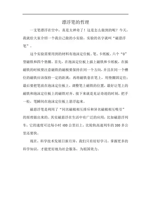 漂浮笔的哲理