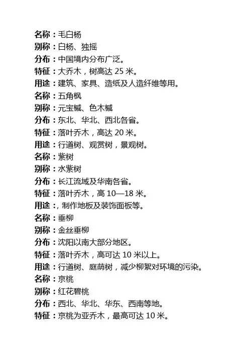 树木资料