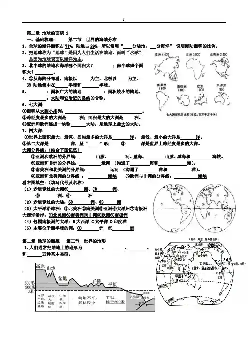 2020 中考复习 地球的面貌