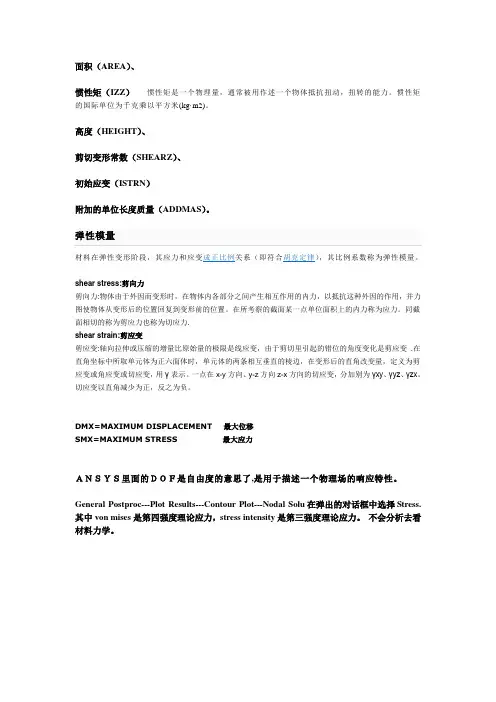 ansys 英文 命令