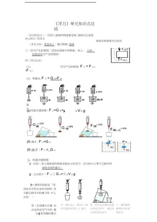 最新《浮力》单元知识点总结
