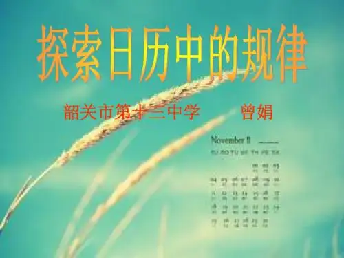 探索日历中的规律_曾娟