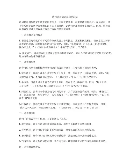 诗词谐音知识点归纳总结