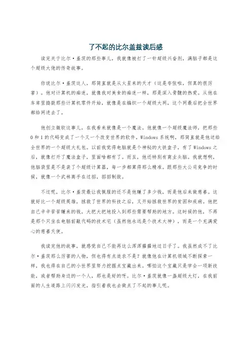 了不起的比尔盖兹读后感