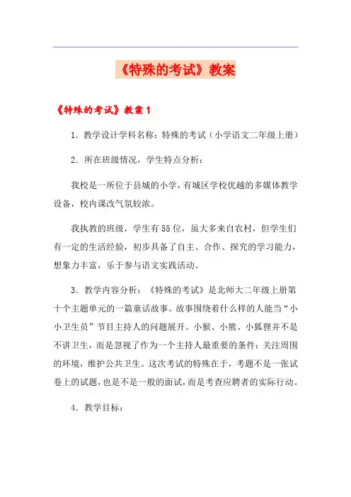 《特殊的考试》教案