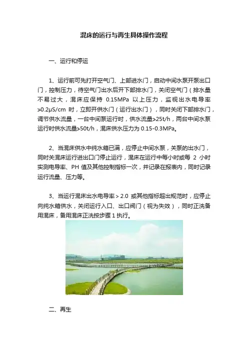 混床的运行与再生具体操作流程