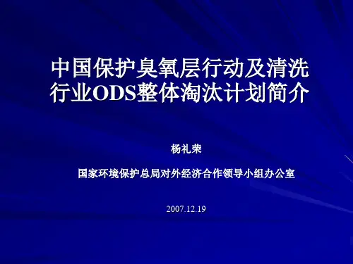 中国保护臭氧层行动及清洗行业ODS整体淘汰计划