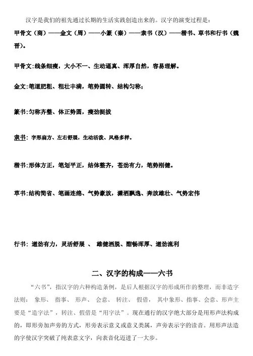 汉字演变、构成、部首