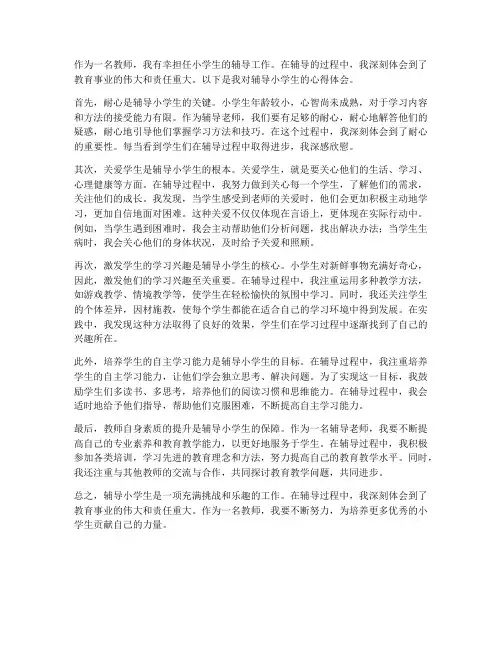 教师辅导小学生心得体会
