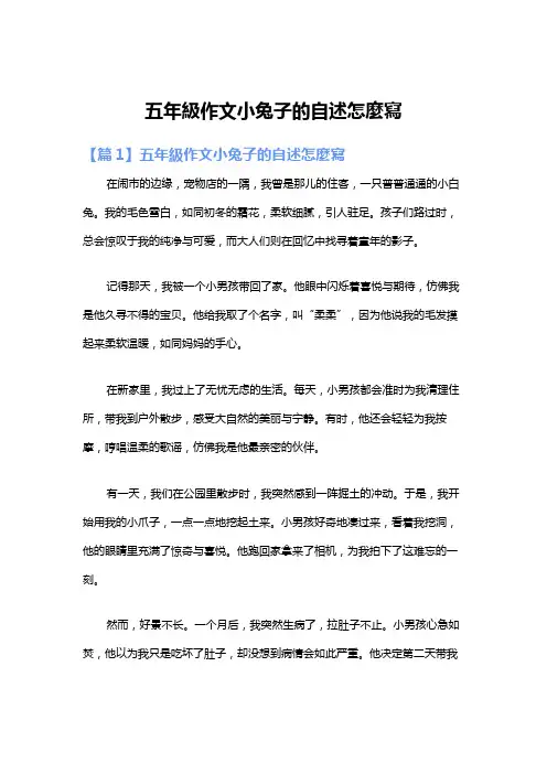 五年級作文小兔子的自述怎麼寫