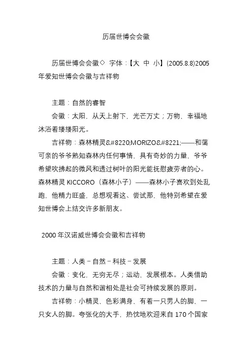 历届世博会会徽