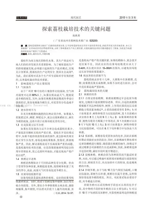 探索荔枝栽培技术的关键问题