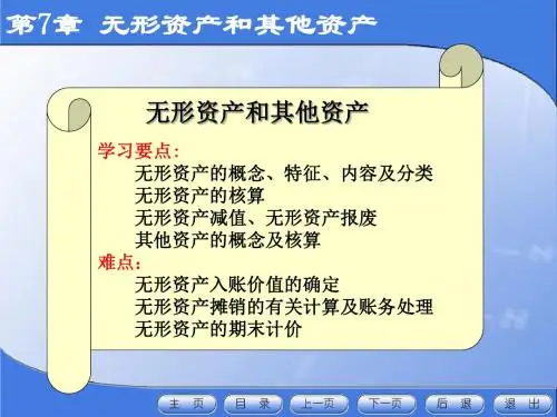 财务会计电子教案第7章 无形资产与其他资产-PPT精品文档