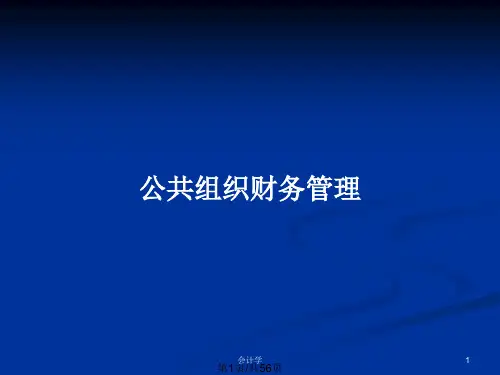 公共组织财务管理PPT教案