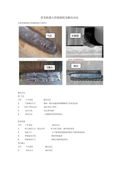常见机器人焊接缺陷及解决办法