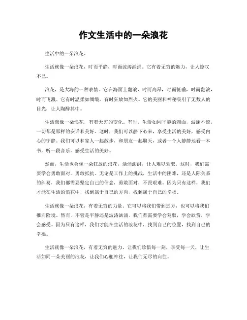 作文生活中的一朵浪花