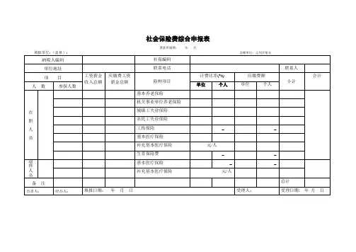 社会保险费综合申报表