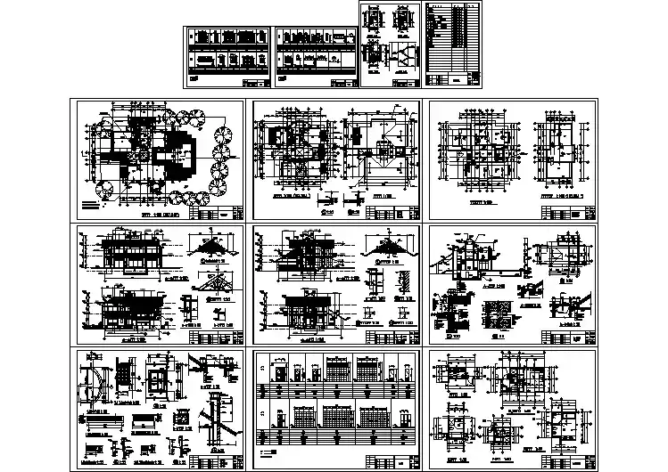 某豪华多层别墅全套建筑设计施工图